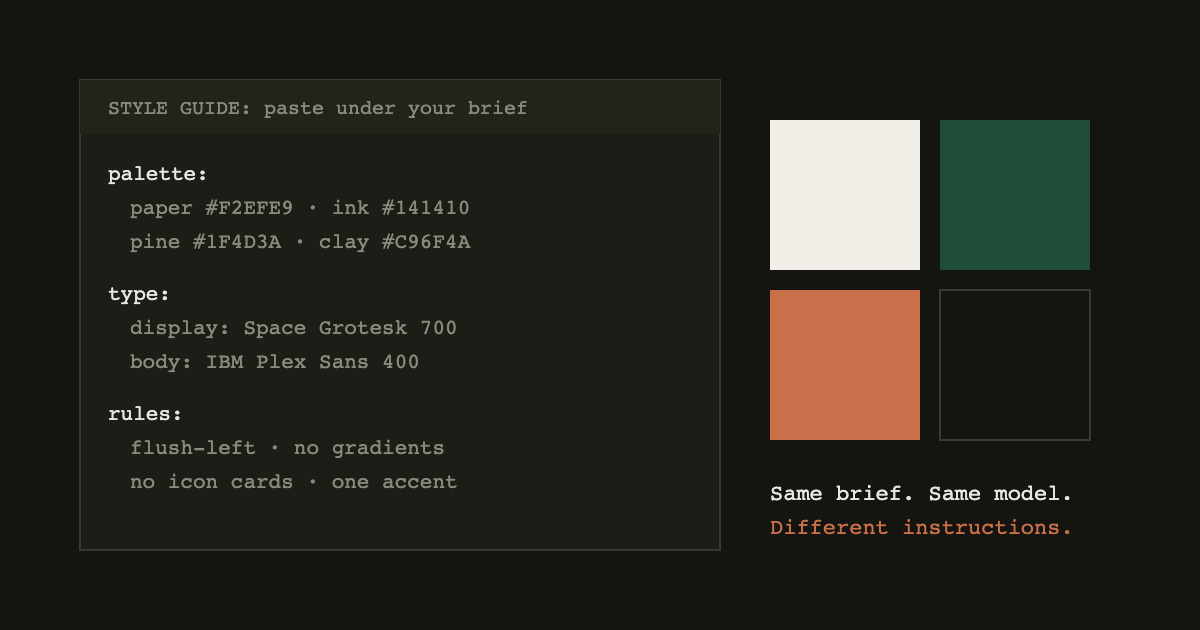 How to Give AI a Brand Style Guide (Same Brief, Two Very Different Sites)