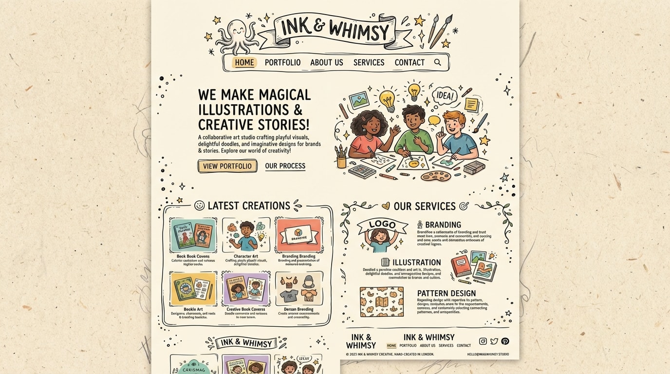 Preview of Illustrated Hand-Drawn Studio