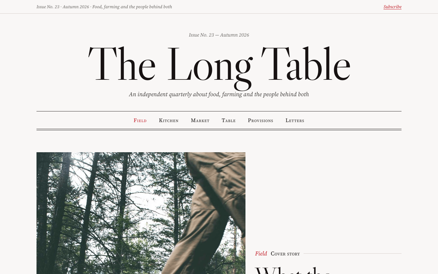 Screenshot der Website, die aus dem Prompt „Magazin-Redaktionsblog“ generiert wurde