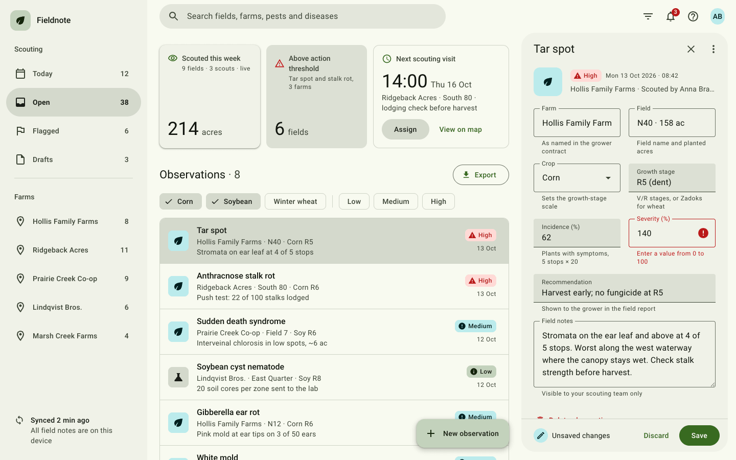 Screenshot der Website, die aus dem Prompt „Material-Design-Web-App“ generiert wurde