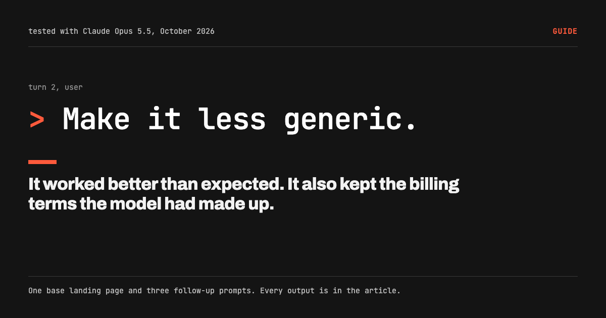 Make It Less Generic: Testing the Follow-Up Prompt